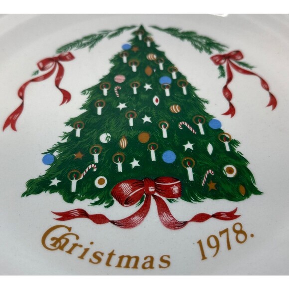 Vtg Carrigaline Pottery Christmas Tree Cookie Plate RETIRED 70s Cork Ireland 7” - Picture 6 of 9